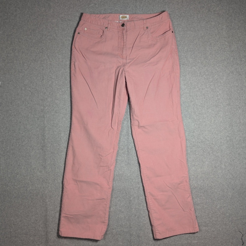 Talbots Corduroy Pants Womens 14 Pink Pastel Preppy Barbiecore Straight Leg